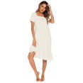 thumbnail image 4 of Defitshape Women's Princess Nightgown Victorian Cotton Sleep Dress Short Sleeve Vintage Old Fashioned Lounge Dress Square Neck Knee Length Lace Ruffle Loose Loungewear White Large, 4 of 5