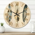 thumbnail image 2 of Designart 'Colourful Boho Art Feathers V' Bohemian & Eclectic Wood Wall Clock, 2 of 5