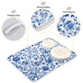 thumbnail image 4 of Blue and White Porcelain Floral Dish Drying Mat 16x18 Absorbent Microfiber Draining Rack Pad for Kitchen Counter Sink, 4 of 8