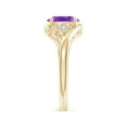 thumbnail image 3 of ANGARA Natural Oval 1.15 ct Amethyst Bypass Ring with Trio Diamond Accents in 14K Yellow Gold for Women (Size-8x6mm) | February Birthstone, Anniversary, Jewelry Gift for Women | Natural Amethyst Ring, 3 of 8