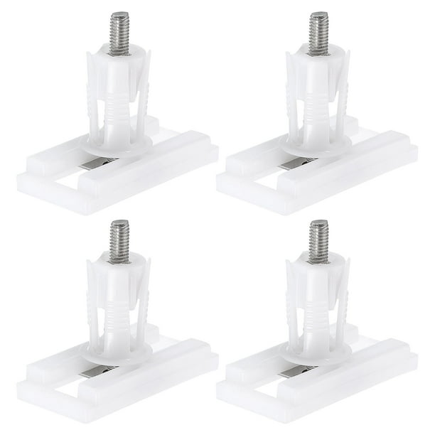 4Pcs Bisagra de Tapa de Asiento de Inodoro, Tornillos Rectangulares de Agujero Ciego de 50mm con Tuercas y Arandelas para Tapa de Asiento de Inodoro, Blanco