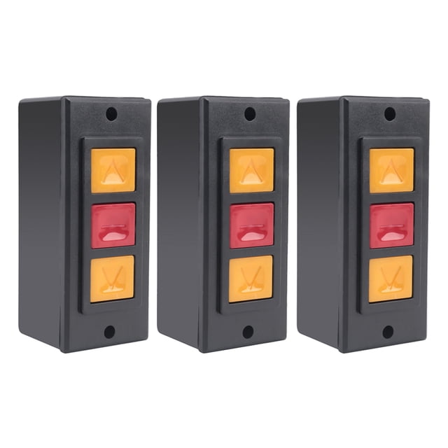 3X Garage Door Opener, Electric Door Roll Switch Lock Box, Mounted Concealed Button Switch C