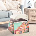 thumbnail image 3 of Yayeee Collapsible Storage Bin with Lid Fabric Closet Decorative Basket with Handles, Cityscape Painting, 3 of 7