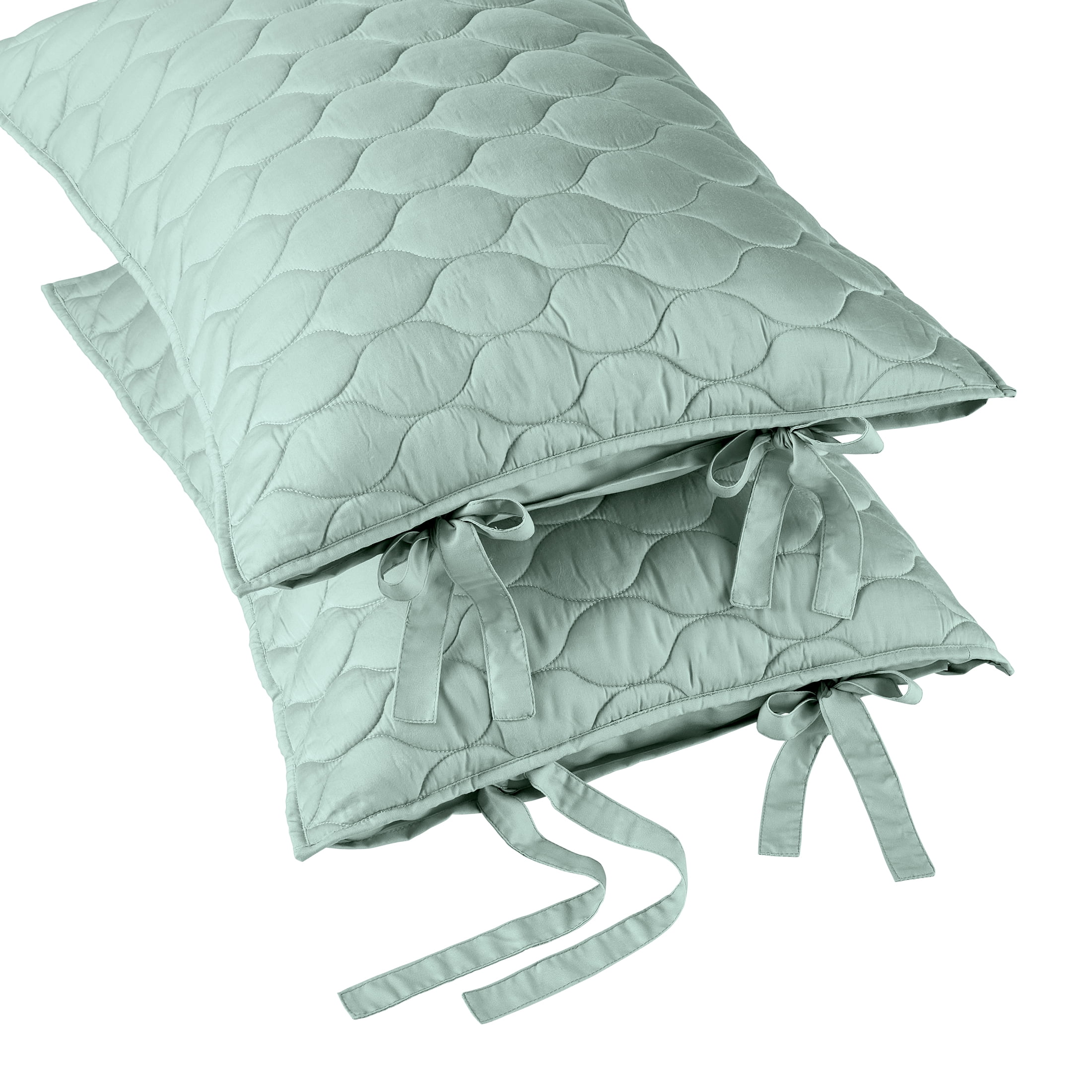Better Homes & Gardens Tencel Quilted Pillow Shams, King, Seafoam Green, 2 Pack