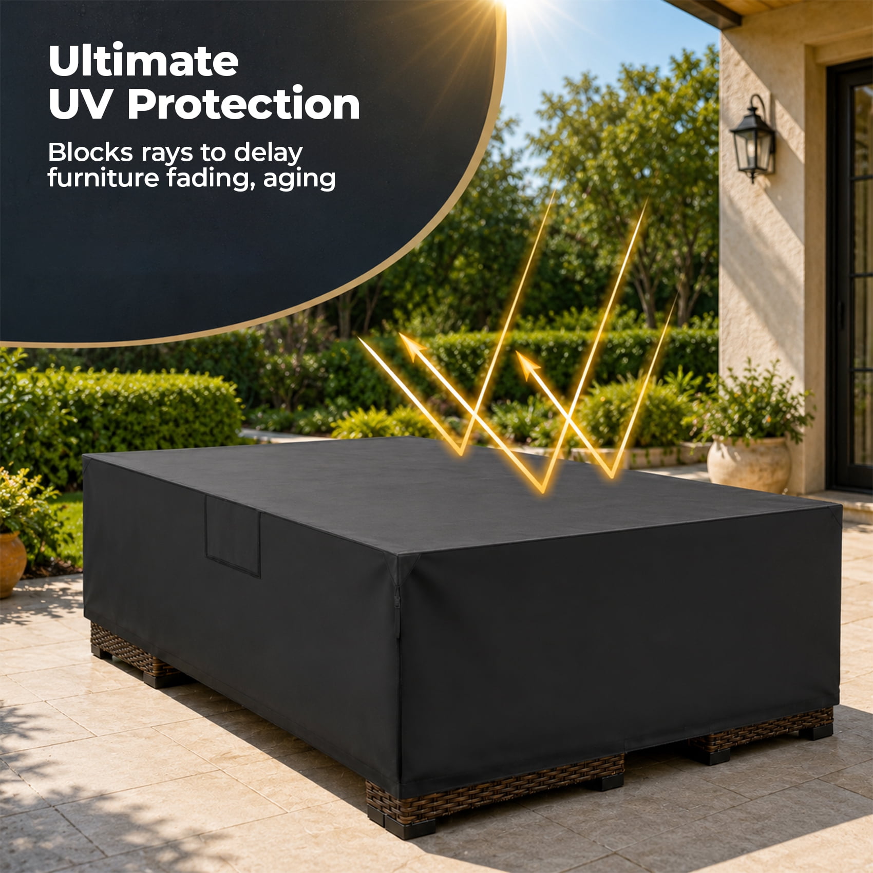 Alvantor Rectangle Patio Furniture Cover 600D Waterproof Outdoor Dining Table and Chair Cover Anti-UV Outside Sectional Sofa Set Covers