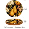 thumbnail image 3 of Thanksgiving Set of 6 Round Microfiber Leather Coasters, 11x11 cm/4.3x4.3 inch Drink Coasters for Table Home Decor, 3 of 6