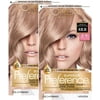 L'Oreal Paris Superior Preference Fade-Defying Shine Permanent Hair Color, 8RB Medium Rose Blonde,, 2 Pack