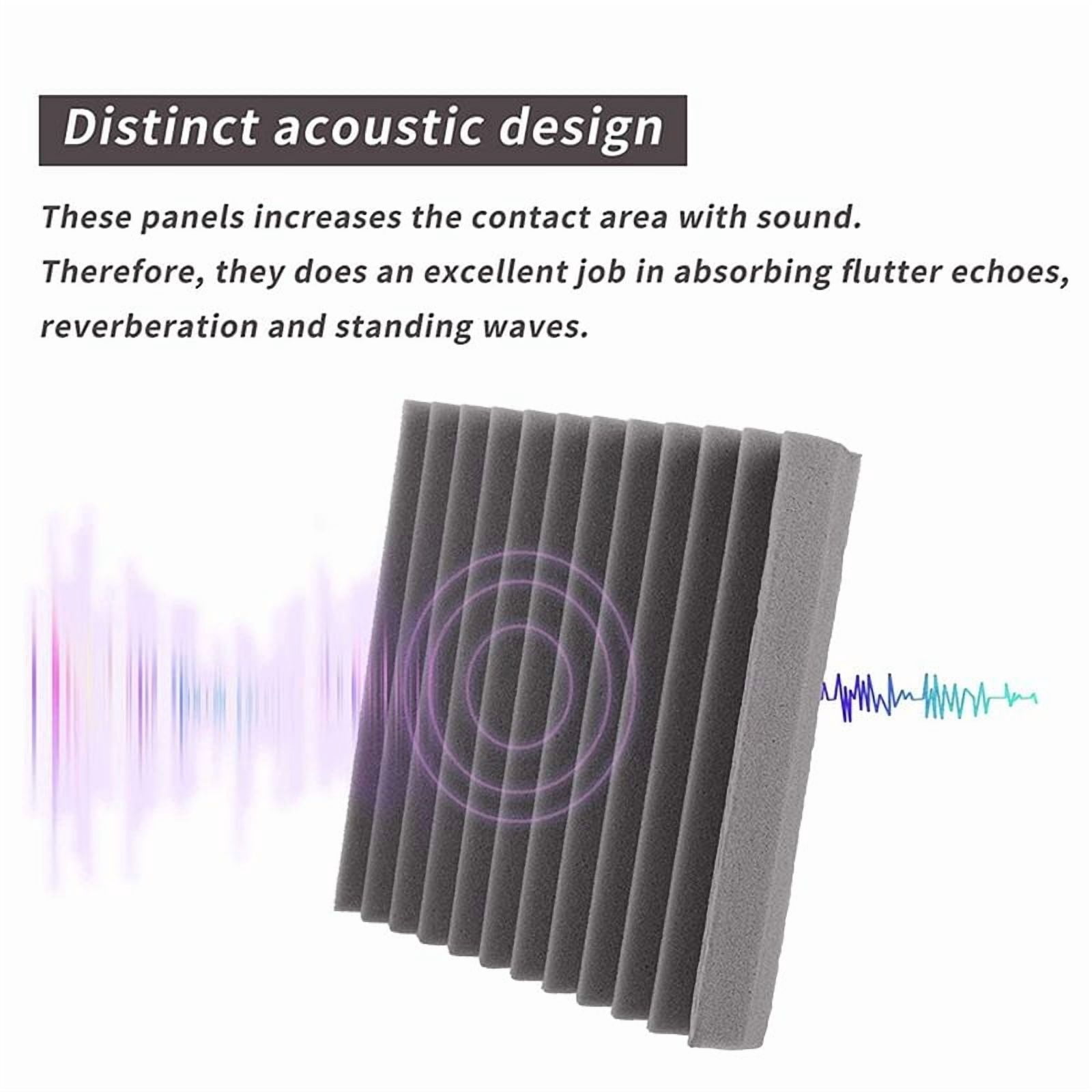 Acoustic Foam Panels 12 Pcs, Soundproof Wall Panels 30x30x5cm, High Density Sound Absorbing Panel for Walls White