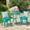 Teal, variant on KOSSMAI 3-Piece Patio Outdoor Dining Table Set, Two Dining Chairs and one Dining Round Dining Table for Outdoor, Garden, Patio, Teal