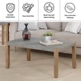 thumbnail image 4 of Alaterre Furniture Newport 36"L Faux Concrete and Wood Coffee Table, Gray & Light Amber, 4 of 9