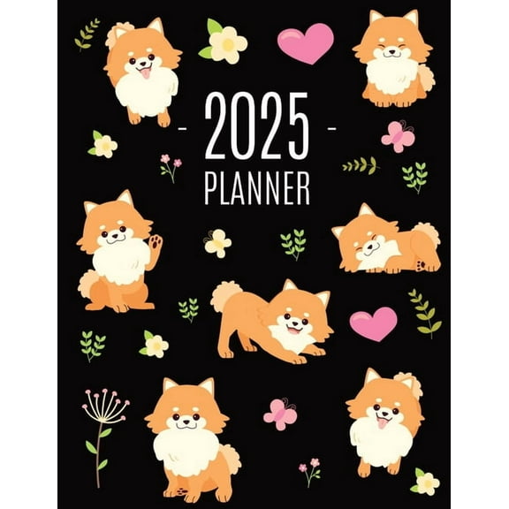 Pomeranian Planner 2025: Funny Small Dog Monthly Agenda January-December Organizer (12 Months) Cute Puppy Scheduler with, (Paperback)