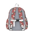 thumbnail image 3 of Pink Strawberry Plants Fruit Backpack for School,Cute School Bag,Schoolbag with Adjustable Shoulder Straps & Padded Back,13.4"x11"x4.7", 3 of 6