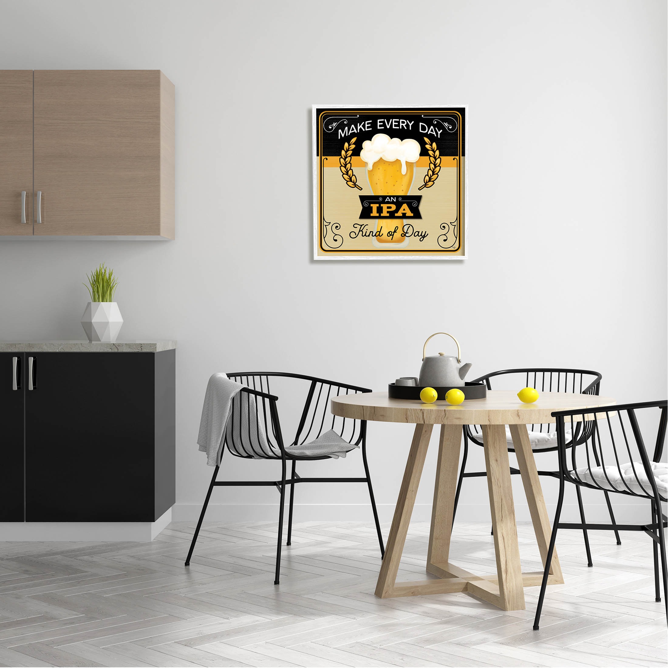 IPA Kind Of Day Beer Sign Food & Beverage Graphic Art White Framed Art Print Wall Art