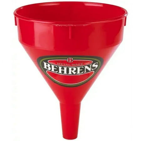 Behrens 212F Funnel, 2 Quart Capacity, Plastic, Red, 8-3/4 inch Height, Each