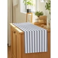 thumbnail image 5 of Table Runner Blue Stripe Table Runners Vertical Striped Cotton Linen Dresser Scarf Kitchen Dining Table Decor for Home Dinner Party Decor 13x72 Inch, 5 of 9
