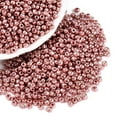 thumbnail image 3 of 8/0 Glass Seed Beads Metallic Colours style Round Indian Red 8/0 3mm Hole: 1mm about 1111pcs/50g, 3 of 4