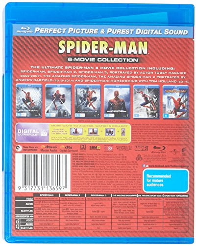 6 BLU-RAY La Saga Completa SPIDER-MAN Collection Volume 1-6 Boxset 6 FILM 