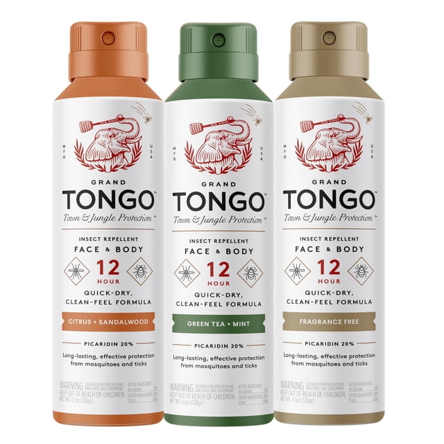 Repelente de insectos Grand Tongo, paquete variado de 12 horas, paquete de 3