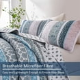thumbnail image 3 of Dintszyayue Bohemian Quilt Set Queen Size,3Pcs Stripe Bedding Sets Lightweight Adult(90"x 96"), 3 of 7