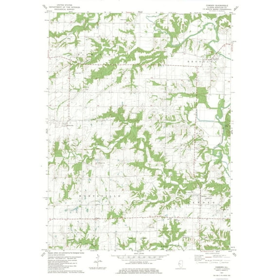 Topographical Map - Camden Illinois Quad - USGS 1981 - 23 x 31.17 - Vintage Wall Art