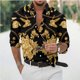 thumbnail image 1 of Camisa de hombre con solapa de manga larga, primavera y verano, estampado creativo de mariposas, flores y pájaros en 3D, informal y cómoda, 1 of 6
