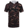 thumbnail image 1 of FashionOutfit Men's Basic Solid Kangaroo Pocket Short Sleeves Long Line Hoodie, 1 of 1