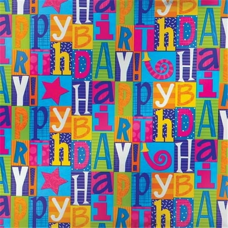 Amscan 239500 12 ft. Happy Birthday Fun Gift Wrap Jumbo Foil - Pack of 6