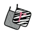 thumbnail image 2 of Carolines Treasures CJ1037-FPTHD Letter F Initial Zebra Stripe and Pink Pair of Pot Holders, 7.5HX7.5W, multicolor, 2 of 2