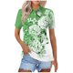 thumbnail image 2 of Fiudx Ofertas Relámpago Blusa con Botones y Cuello Vuelto de Manga Corta con Estampado Cómodo E Informal para Mujer a La Moda, 2 of 5