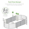 thumbnail image 6 of Best Choice Products 4x2x1ft Outdoor Raised Metal Oval Garden Bed, Planter Box for Vegetables, Flowers - Wood Grain, 6 of 9