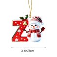 thumbnail image 3 of Dongrens Snowman Christmas Ornaments, Cute Flat Christmas Tree Letter Decoration, Z, 3 of 5