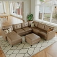 thumbnail image 1 of LLappuil Modular Sectional Sofa, 8 Seat Modular Sectional Sofa with Storage, Faux Leather Waterproof Sofa for Living Room, 1 of 9