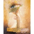 thumbnail image 2 of Lund, Denton 26x32 Gold Ornate Wood Framed with Double Matting Museum Art Print Titled - Tears Falling As Rain, 2 of 4