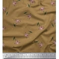 thumbnail image 1 of Soimoi Brown Cotton Cambric Fabric Dot & Floral Artistic Print Fabric by Yard 56 Inch Wide, 1 of 1