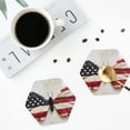 thumbnail image 3 of Bingfone Vintage American Flag Butterfly Wall Leather Drinks Coasters with Set of 6,Suitable for Home Kitchen,Coffee Cup Coasters Home Gift, 3 of 7