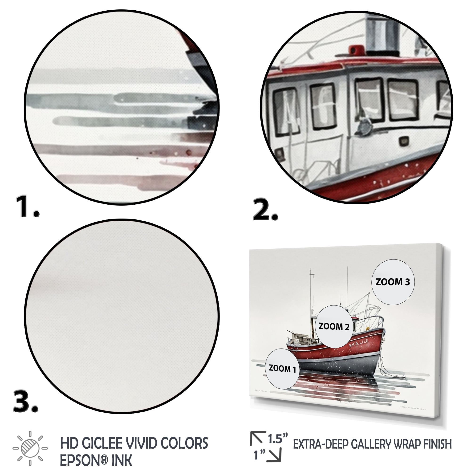 Designart Fisherman'S Boat In The Snow II Canvas Wall Art