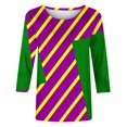 thumbnail image 4 of PMUYBHF T-Shirt Mode Décontracté Col Rond Carnaval Imprimé 3D Manches Sept Quarts pour Femmes 2589 m, 4 of 5