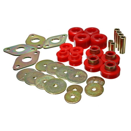 Access Cab Models - Energy Suspension Body Mount Set-Reg Access & Dbl Cab - Red