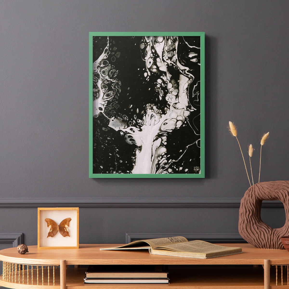 C37 Framed Print in Green Solid Wood Framed Print No Nail Hanging