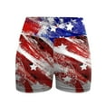 thumbnail image 5 of Babysbule Womens Yoga Pants Fashion Womens High Waist American Flag Printed Cross Sport Yoga Short Pants, 5 of 6