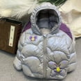 thumbnail image 2 of Baby Puffer Jacket Zipper Hoodie Coats With Pockets Cute Printed Pattern Down Outwear Long Sleeve Thicked Warm Clothes Fall And Winter Outdoor Outerwear, 2 of 3