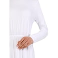 thumbnail image 4 of Modest Dress With Natural Fabric Elastic Waist White, 4 of 5