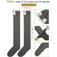 thumbnail image 3 of 4 Pairs Winter Women's Extra Long Button Boot Socks with Lace Trim Over the Knee Thigh High Lace Stockings, 3 of 7
