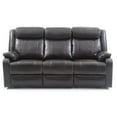 thumbnail image 2 of Pemberly Row Faux Leather Double Reclining Sofa in Dark Brown, 2 of 5
