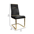 thumbnail image 5 of Gyn 17 Inch Dining Chair Set of 2, Cantilever Base, Black Gold Faux Leather, 5 of 6