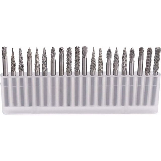 Fresas rotativas - Triomphe 20 piezas Fresas de carburo de tungsteno Limas rotativas de acero Fresas de diamante / Herramienta rotativa con vástago de 3 mm / Talla de bricolaje Grabado Perforación de JAMW Sencillez
