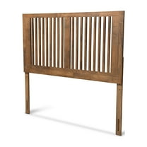 Harena Modern and Contemporary Transitional Ash Walnut Finished Wood Queen Size Headboard