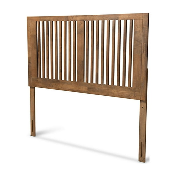Harena Modern and Contemporary Transitional Ash Walnut Finished Wood Queen Size Headboard