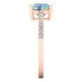 thumbnail image 3 of 1.62 ct Princess Cut Blue Moissanite Solitaire with Simulated Diamond Accents 18K Rose Gold Womens Engagement Ring, 3 of 5