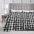 thumbnail image 4 of Kll Fleece Blanket Plush Throw Blanket Anchor Black Tartan Plaid,Soft Fuzzy Cozy Flannel Blanket For Couch Sofa Bed.(80"X60"), 4 of 9